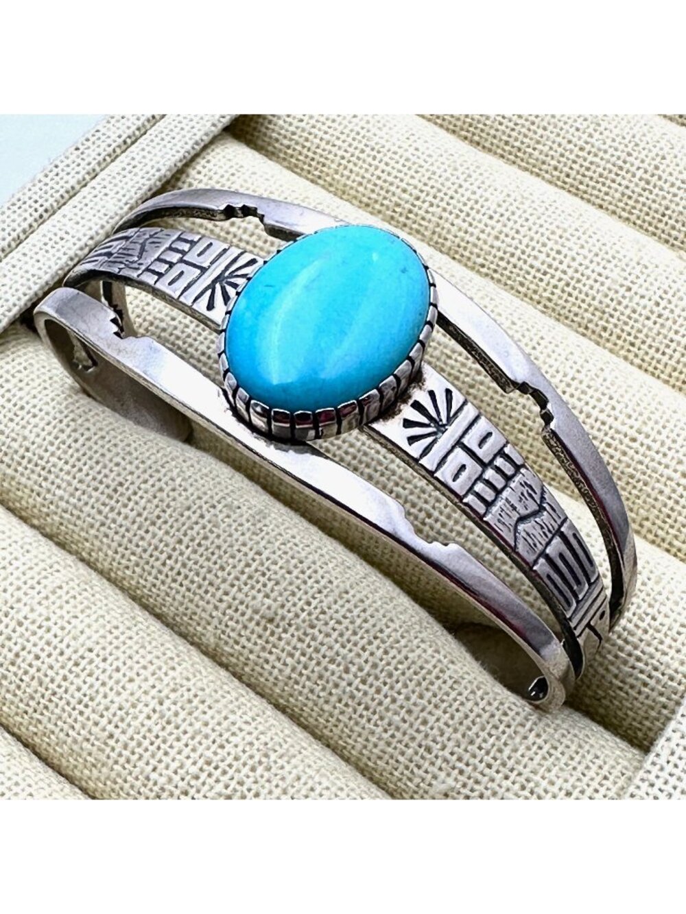 Roderick Tenorio RMT Carolyn Pollack Turquoise Cuff Bracelet Sterling Silver